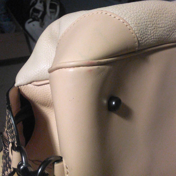 COPY - COACH CREAM COLOR TOTE/ SNAKE SKIN TOP/ SHOULDER BAG STRAP PEACHSTRAP … - Picture 13 of 16